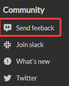 Community bug reporting screen